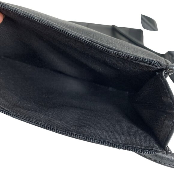 Fossil Black Leather Crossbody Wallet Detachable Strap & Multiple Compartments - Picture 6 of 9